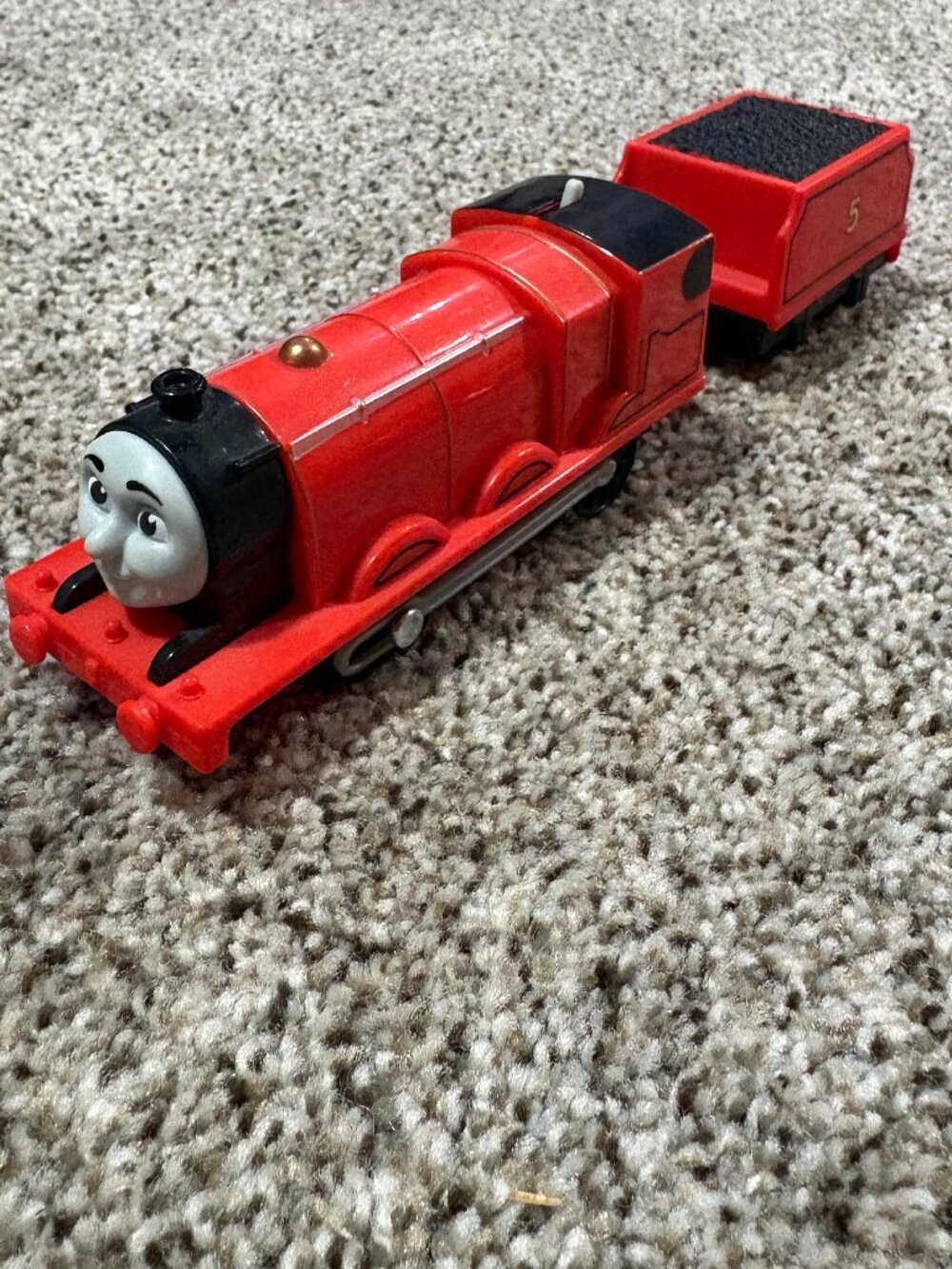 Thomas Friends James Train Engine Tender TrackMaster Red Number 5